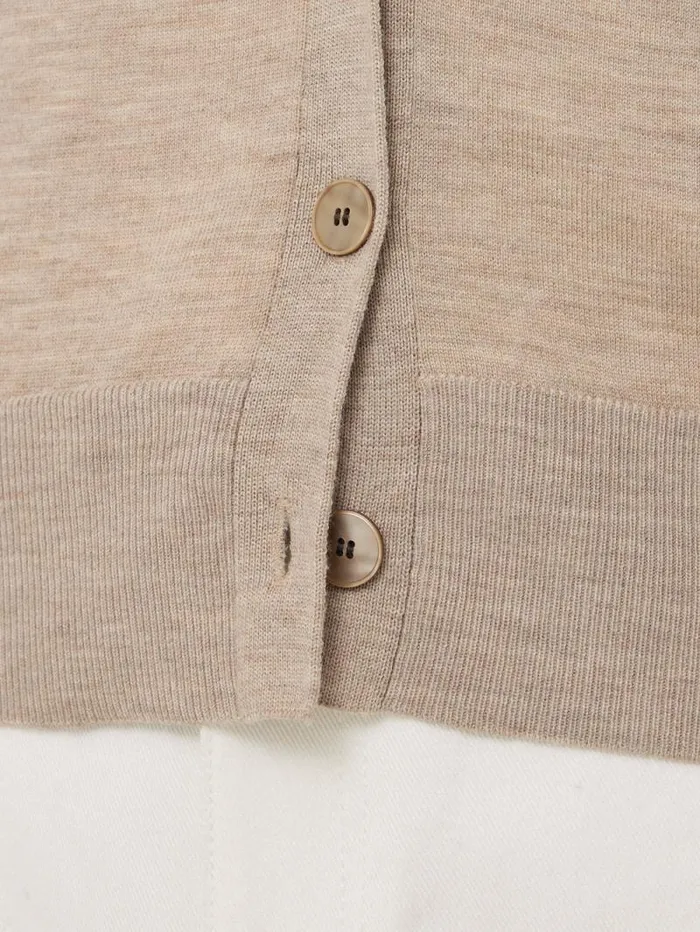 Merino Double Front Cardigan Stone Women Jigsaw Knitwear and Cashmere