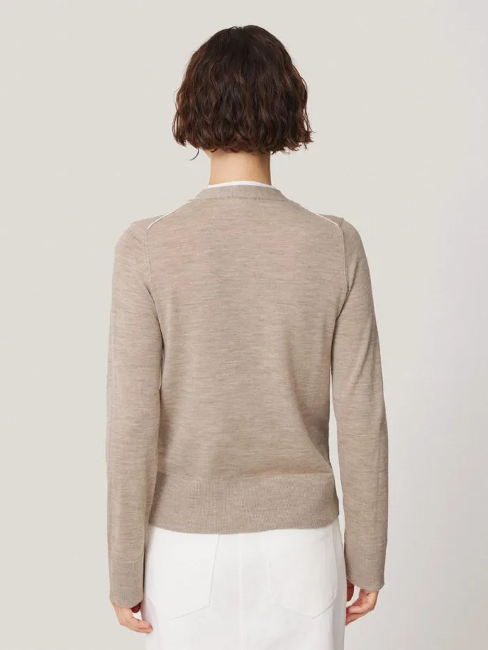 Merino Double Front Cardigan Stone Women Jigsaw Knitwear and Cashmere
