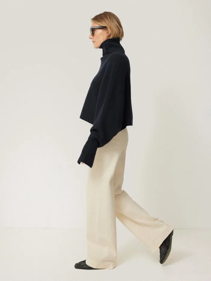 Merino Poncho Jumper Navy Women Jigsaw Knitwear and Cashmere