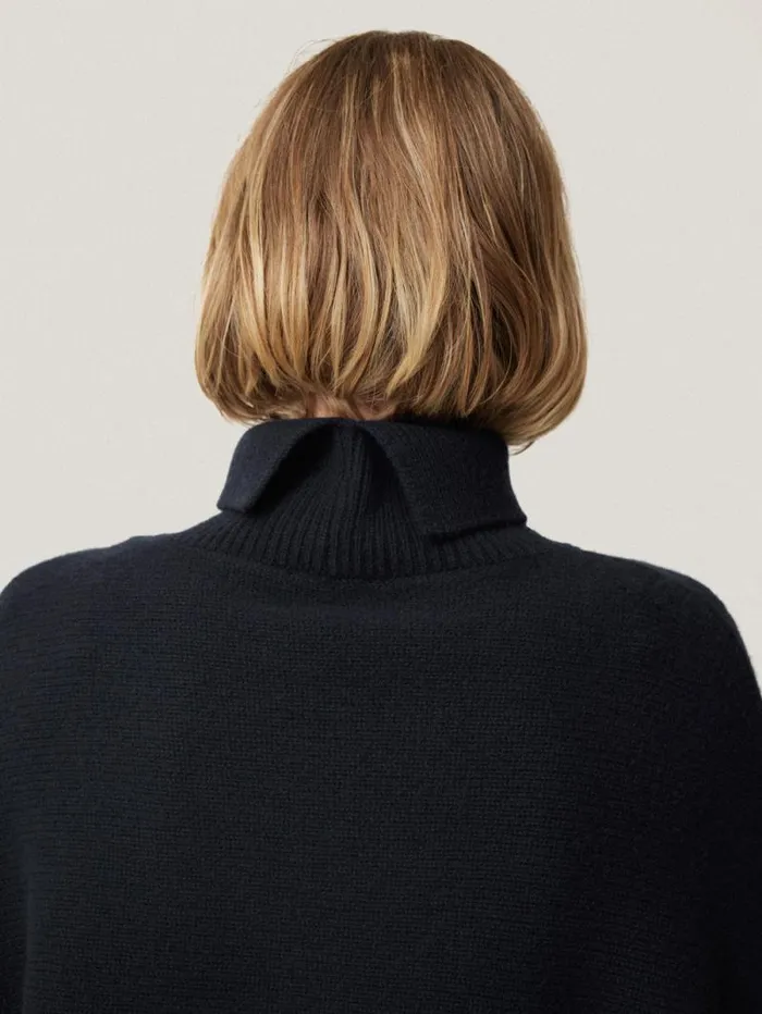 Merino Poncho Jumper Navy Women Jigsaw Knitwear and Cashmere