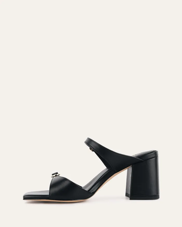 MID HEELS jomercer Women Spencer mid heel sandals black leather MID HEELS jomercer Women Spencer mid heel sandals black leather