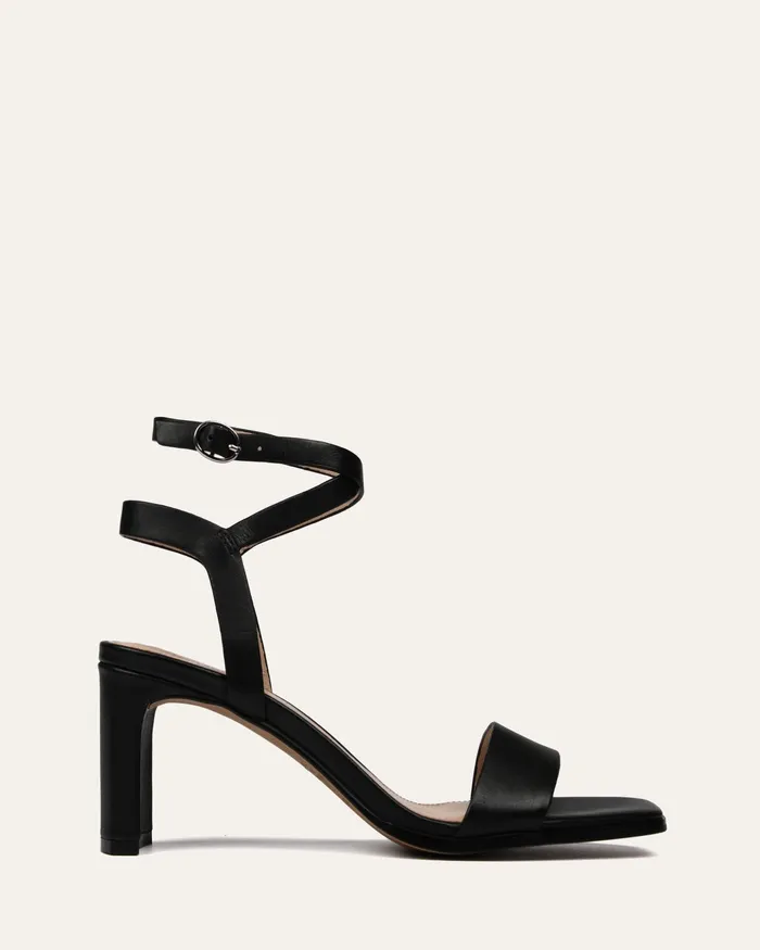 MID HEELS Natsu mid heel sandals black leather jomercer Women