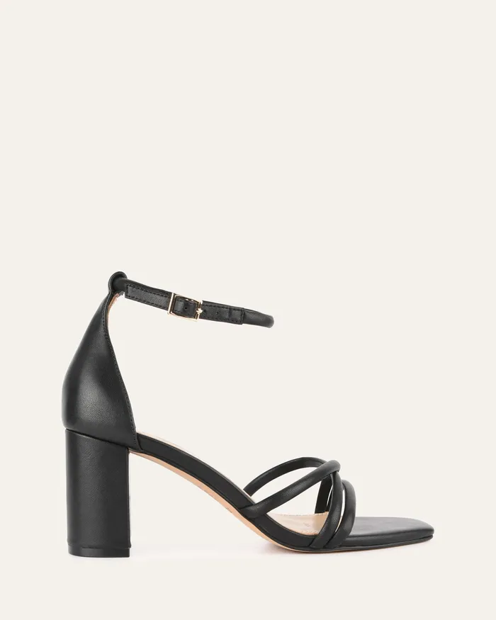 MID SANDALS Women Nicola mid heel sandals black leather jomercer