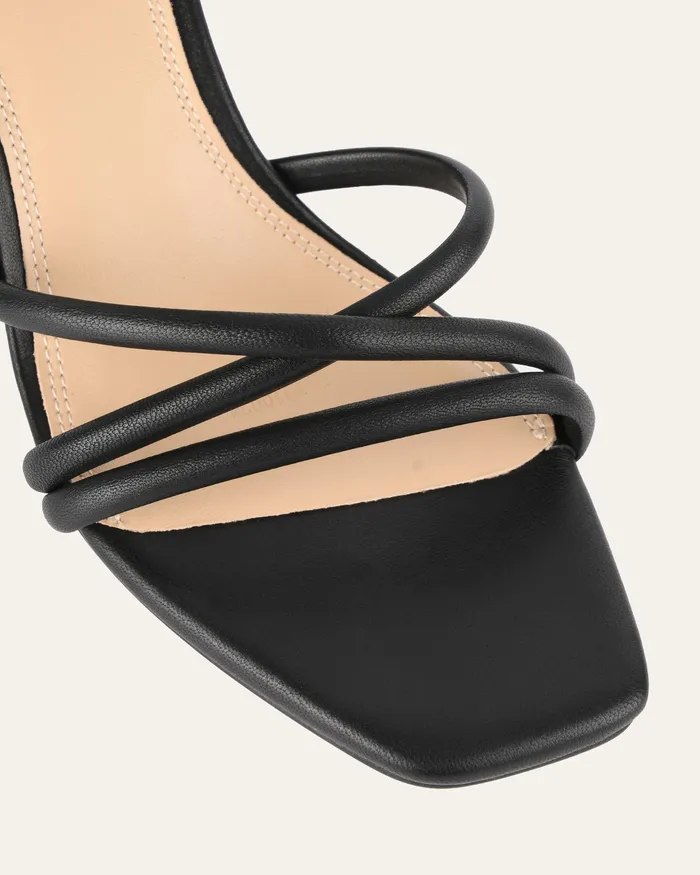 MID SANDALS Women Nicola mid heel sandals black leather jomercer MID SANDALS Women Nicola mid heel sandals black leather jomercer