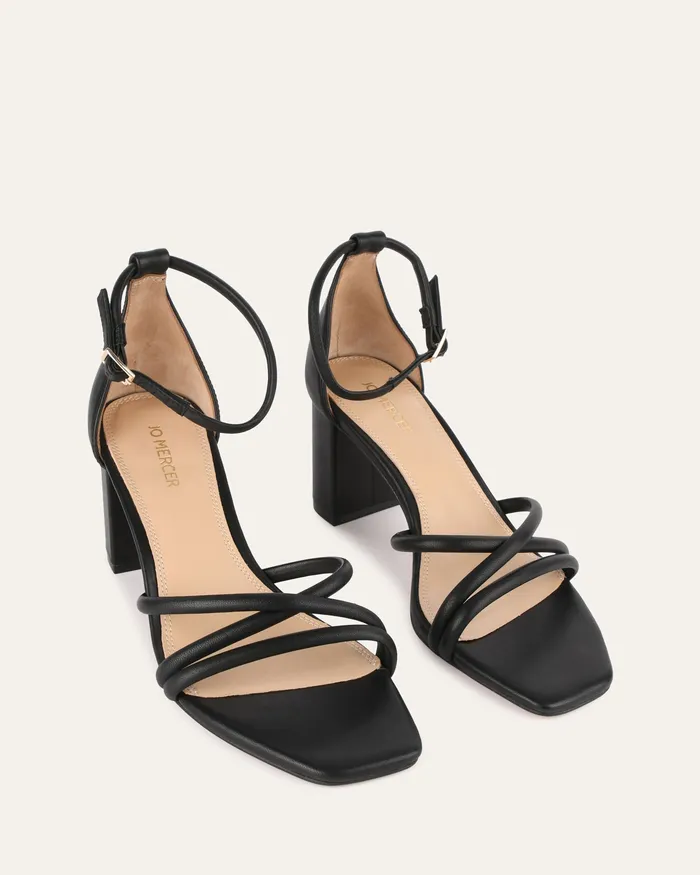 MID SANDALS Women Nicola mid heel sandals black leather jomercer MID SANDALS Women Nicola mid heel sandals black leather jomercer