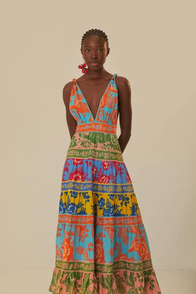 Mixed Lace Garden Midi Dress Women FARM Rio Midi Dresses