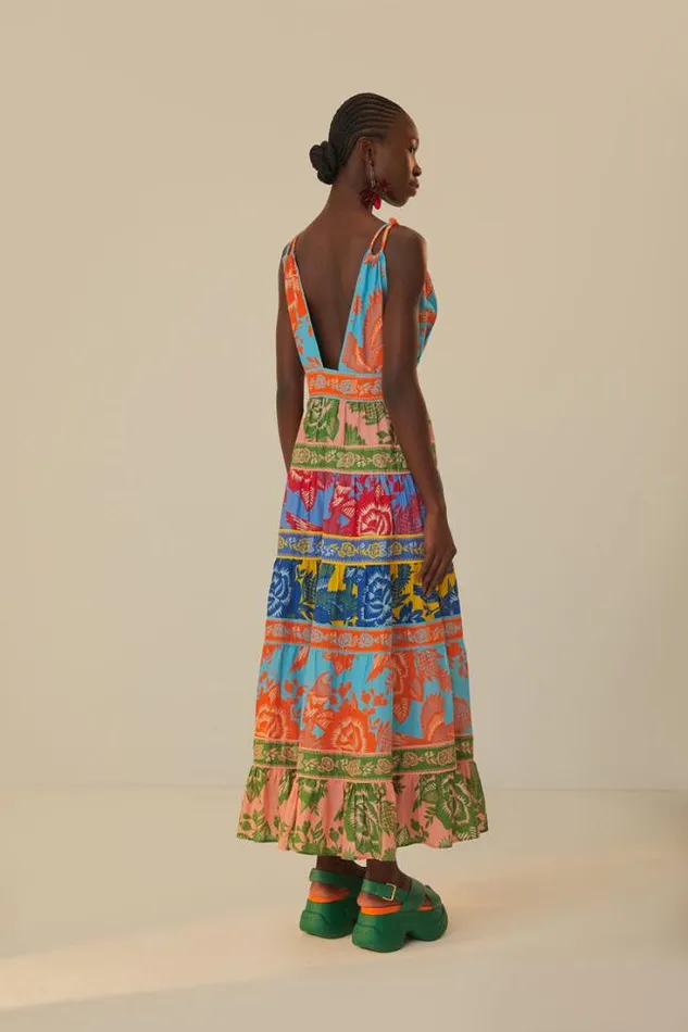 Mixed Lace Garden Midi Dress Women FARM Rio Midi Dresses