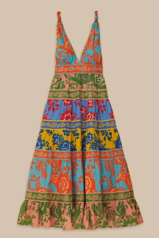 Mixed Lace Garden Midi Dress Women FARM Rio Midi Dresses