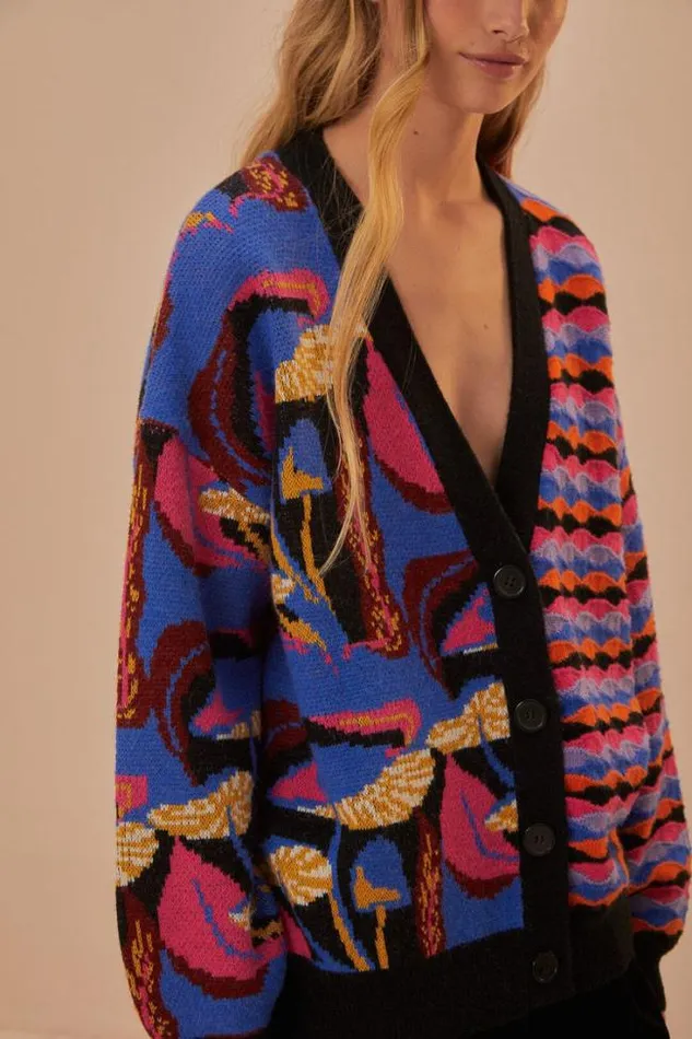 Mixed Mushrooms Knit Cardigan Women FARM Rio Cardigans