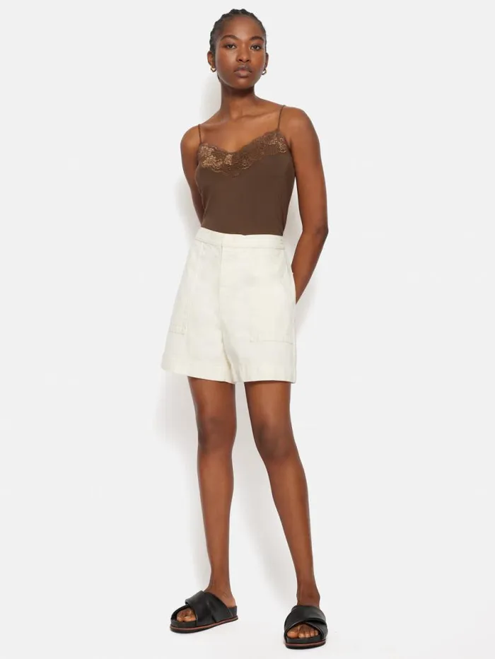 Modal Lace Vest Ganache Women Jigsaw Shirts and Tops