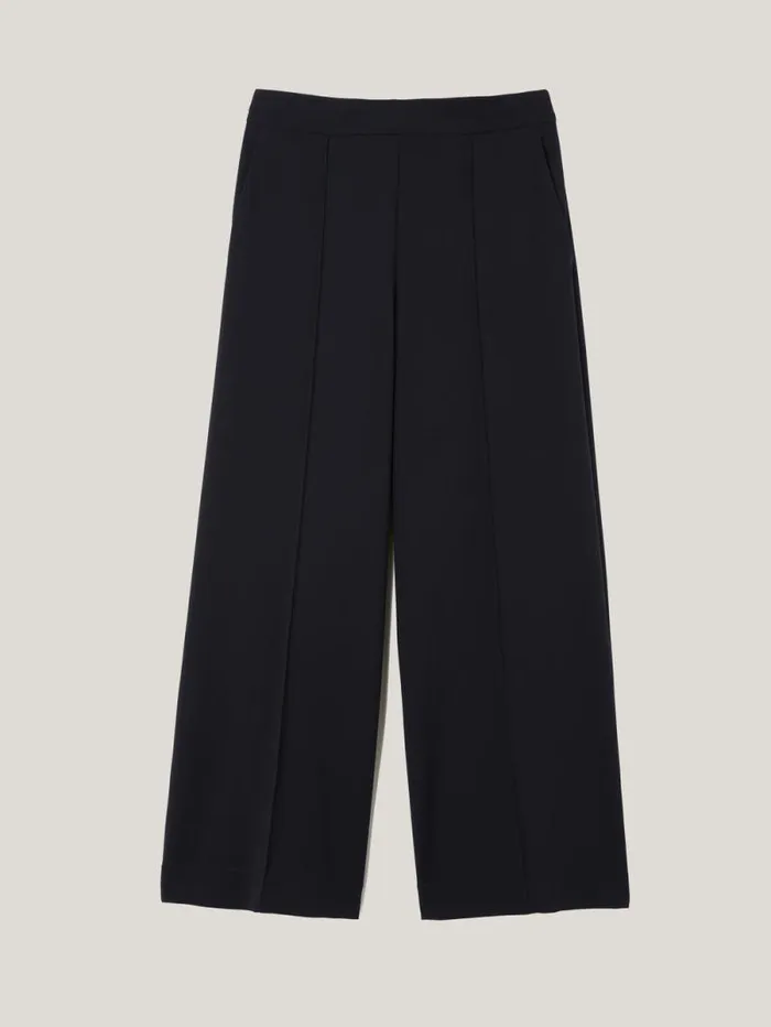 Modern Crepe Sailor Trouser Navy Women Jigsaw Suits and Tailoring