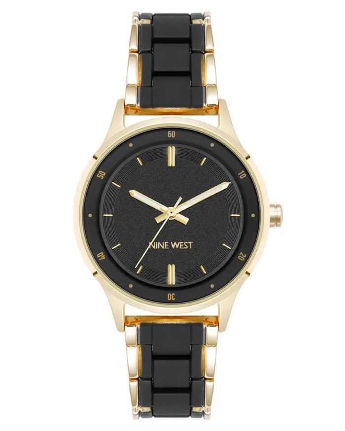 Modern Rubberized Bracelet Watch Black Women Nine West Straps