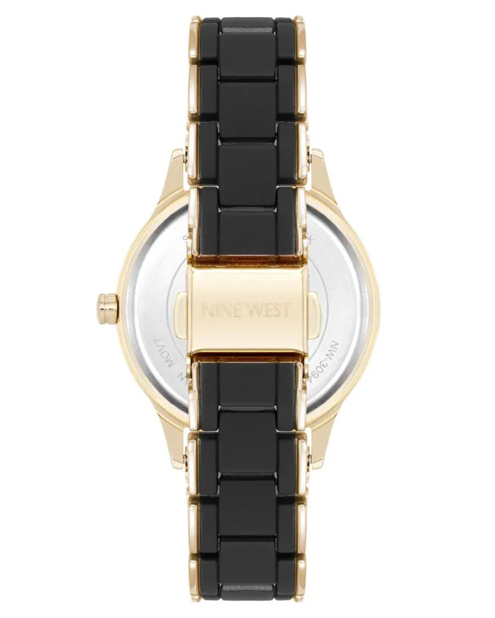 Modern Rubberized Bracelet Watch Black Women Nine West Straps Modern Rubberized Bracelet Watch Black Women Nine West Straps