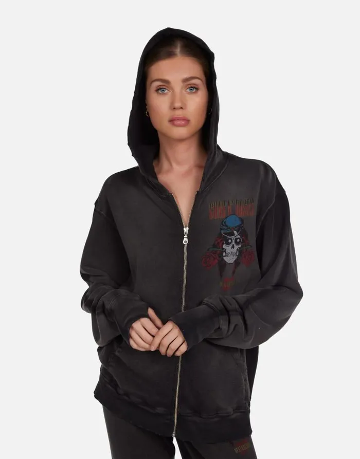 Moira Guns N039 Roses Skull Black Haze Women Lauren Moshi Hoodies