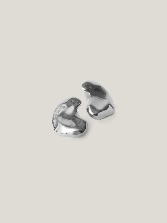 Molten Stud Earring Silver Women Jigsaw Jewellery