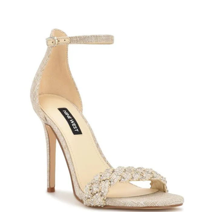 Morelov Heeled Sandals Natural Crystal Women Nine West Heels Morelov Heeled Sandals Natural Crystal Women Nine West Heels