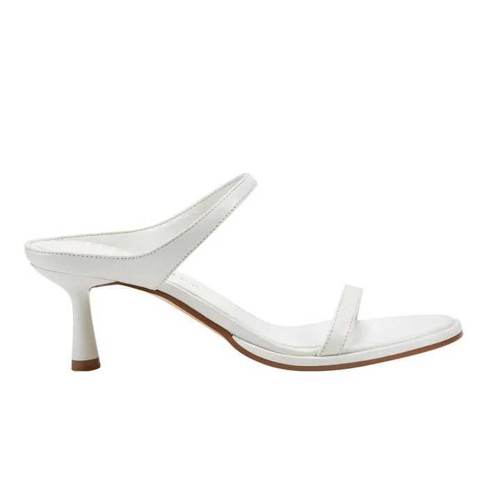 Mules and Slides Alonde Heeled Slide Sandal Chic Cream Leather 8211 Marc Fisher Women