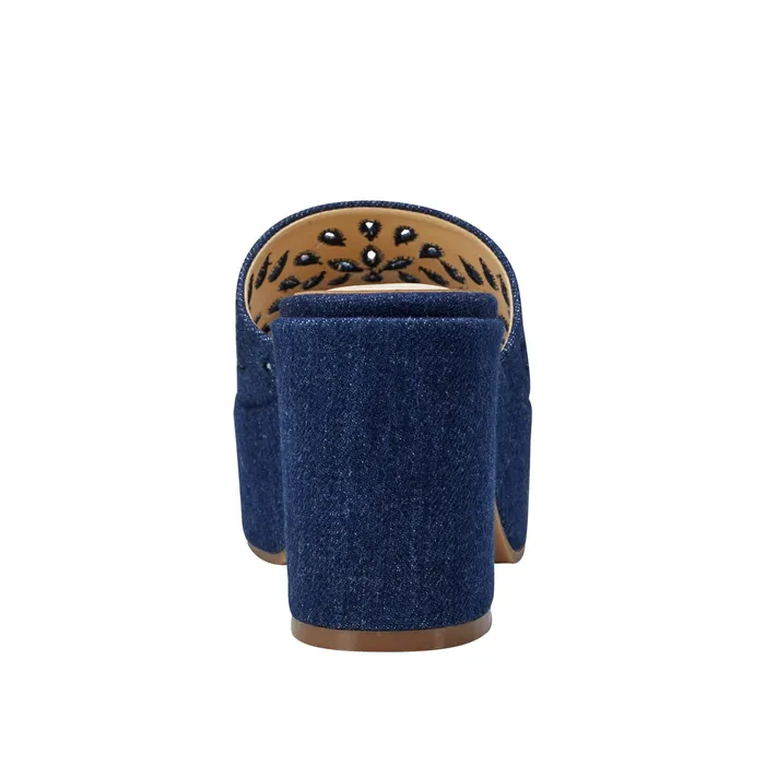 Mules and Slides Marc Fisher Women Foreva Platform Slide Sandal Denim