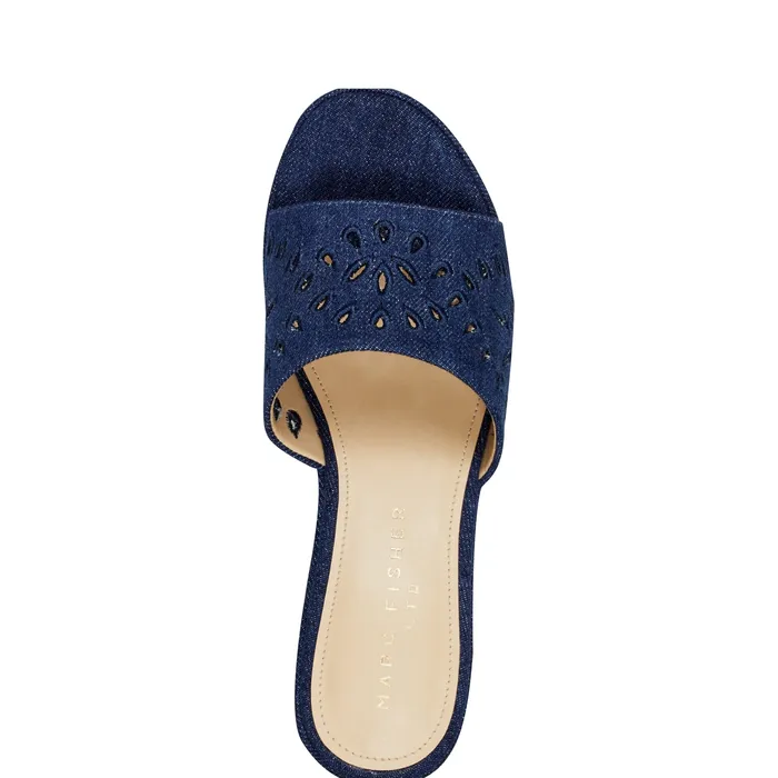 Mules and Slides Marc Fisher Women Foreva Platform Slide Sandal Denim