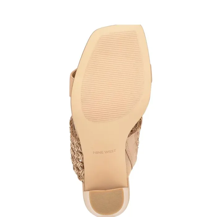 Mylas Heeled Slide Sandals Light Natural Women Nine West Heels Mylas Heeled Slide Sandals Light Natural Women Nine West Heels