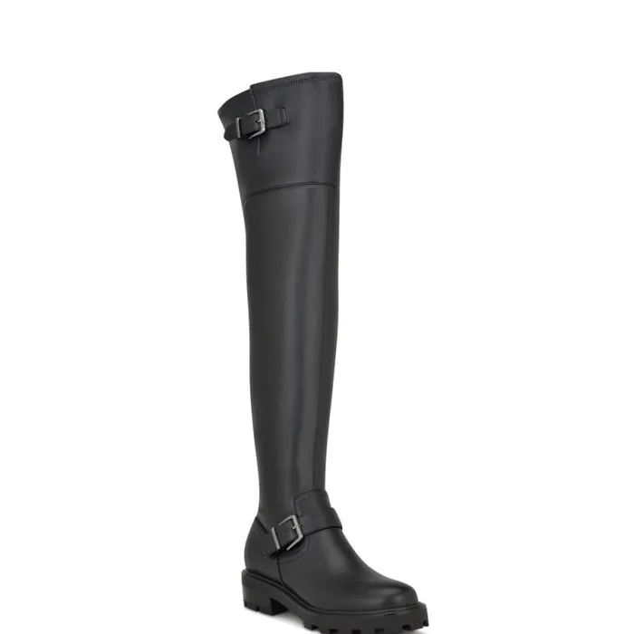 Nans Lug Sole Over The Knee Boots Black Women Nine West Boots and Booties Nans Lug Sole Over The Knee Boots Black Women Nine West Boots and Booties