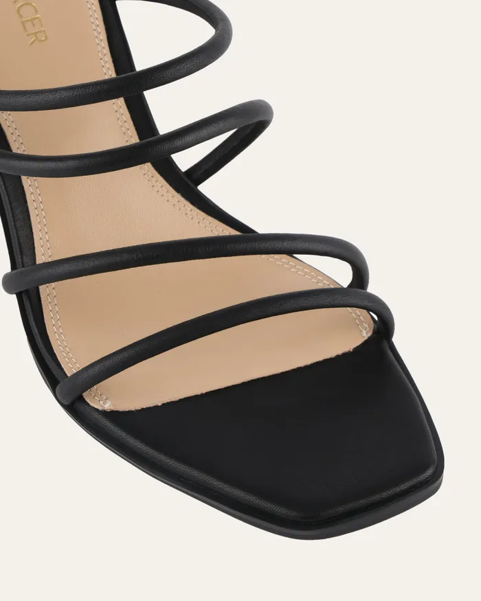 Naomi mid heel sandals black leather MID SANDALS jomercer Women Naomi mid heel sandals black leather MID SANDALS jomercer Women
