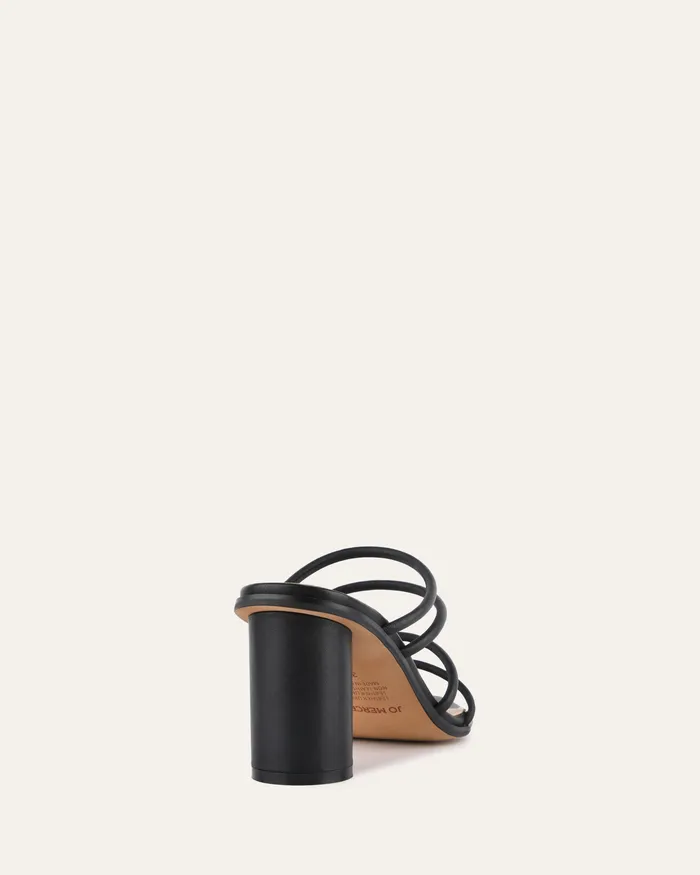 Naomi mid heel sandals black leather MID SANDALS jomercer Women Naomi mid heel sandals black leather MID SANDALS jomercer Women