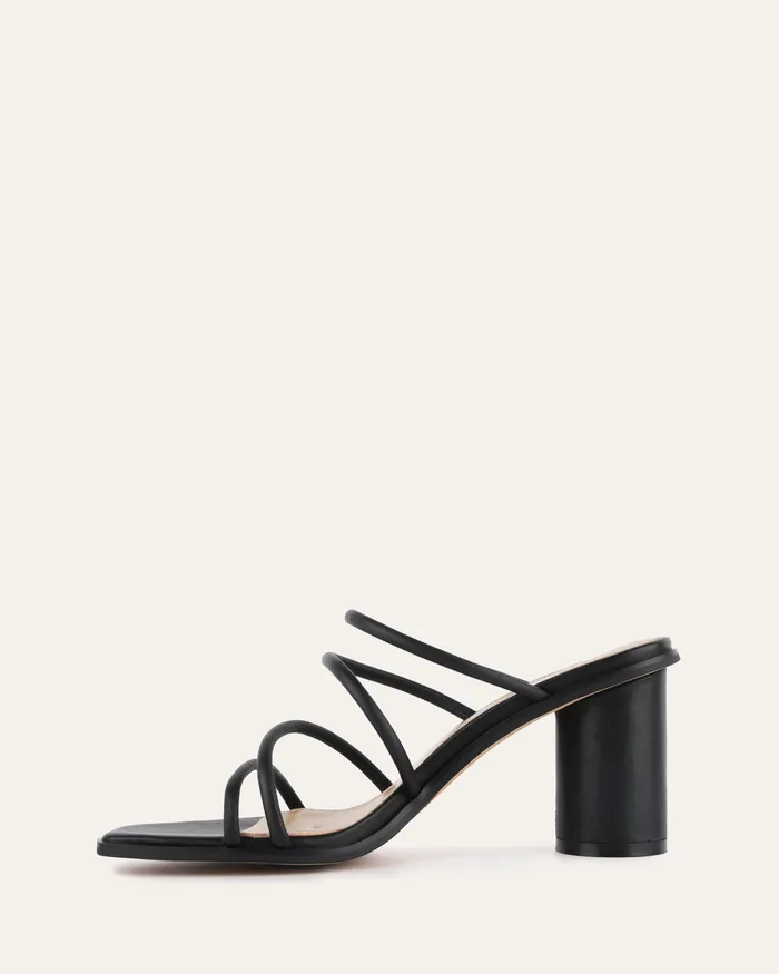 Naomi mid heel sandals black leather MID SANDALS jomercer Women Naomi mid heel sandals black leather MID SANDALS jomercer Women