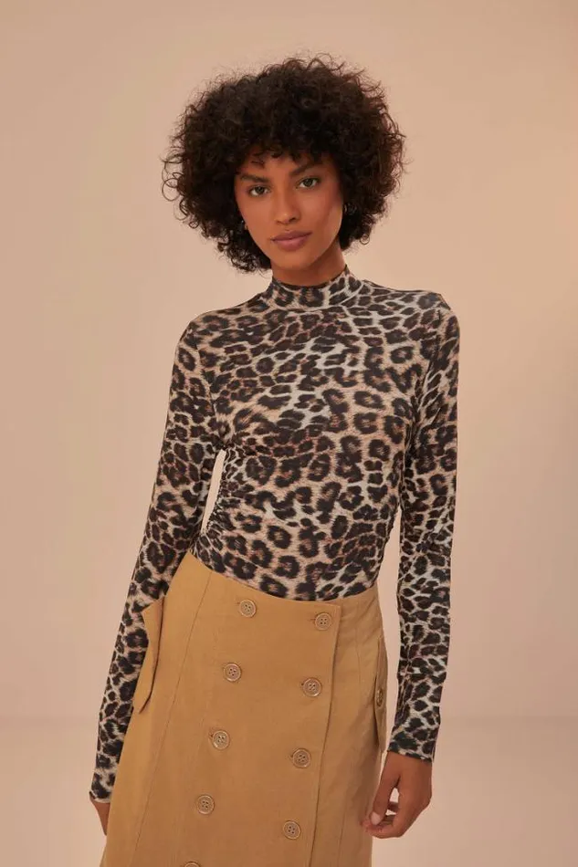 Natural Skin Cream Jersey Blouse Women FARM Rio Blouses