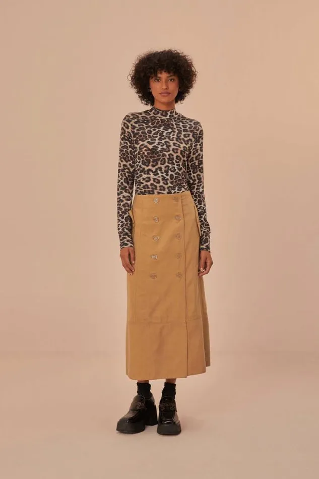 Natural Skin Cream Jersey Blouse Women FARM Rio Blouses