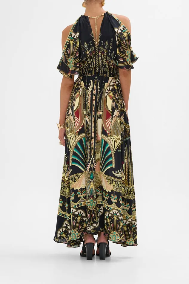 NECK PIECE SHIRRED WAIST LONG DRESS THEY CALLED HER NEFERTARI They Called Her Nefertari Womens Camilla Dresses NECK PIECE SHIRRED WAIST LONG DRESS THEY CALLED HER NEFERTARI They Called Her Nefertari Womens Camilla Dresses