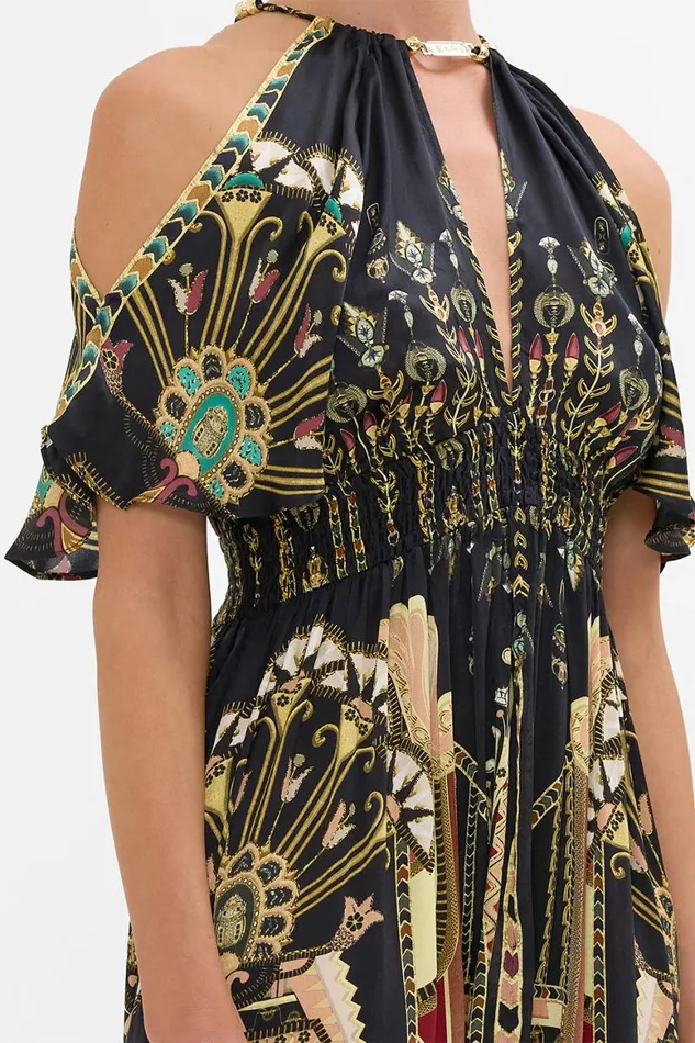 NECK PIECE SHIRRED WAIST LONG DRESS THEY CALLED HER NEFERTARI They Called Her Nefertari Womens Camilla Dresses