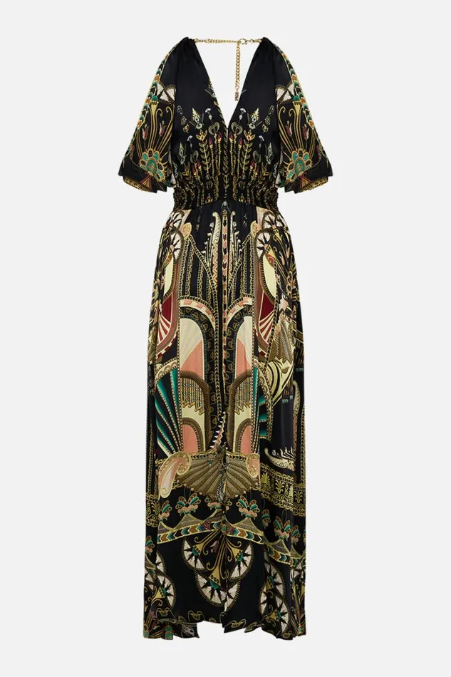 NECK PIECE SHIRRED WAIST LONG DRESS THEY CALLED HER NEFERTARI They Called Her Nefertari Womens Camilla Dresses