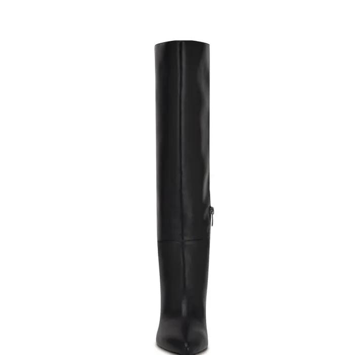 Netion Knee High Boots Black Smooth Women Nine West Boots and Booties Netion Knee High Boots Black Smooth Women Nine West Boots and Booties