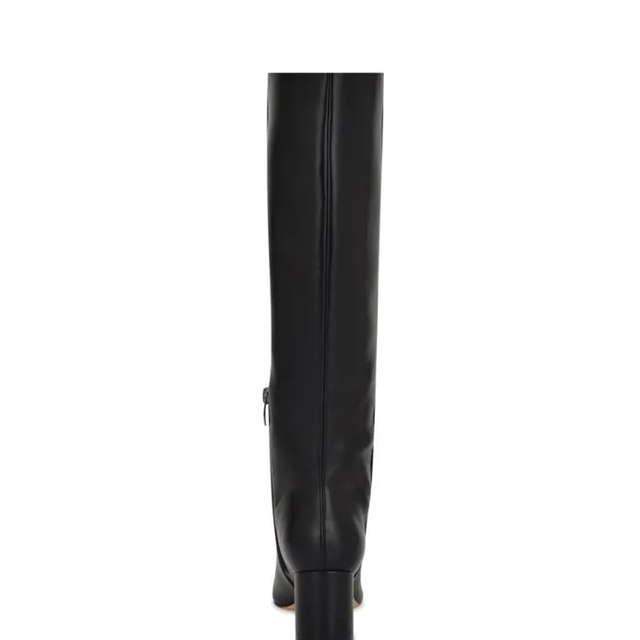 Netion Knee High Boots Black Smooth Women Nine West Boots and Booties Netion Knee High Boots Black Smooth Women Nine West Boots and Booties