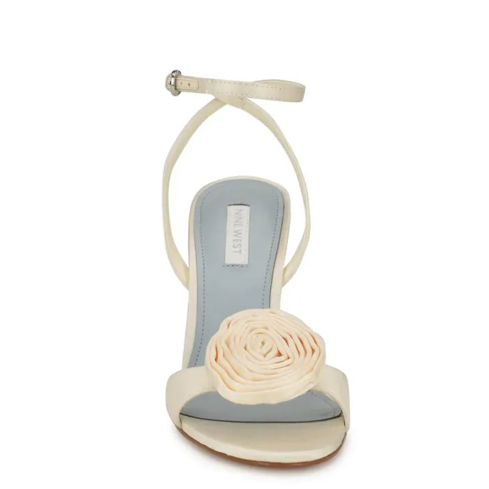 Neve Rosette Ankle Strap Sandals Ivory Women Nine West Sandals Neve Rosette Ankle Strap Sandals Ivory Women Nine West Sandals