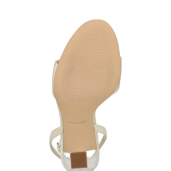 Neve Rosette Ankle Strap Sandals Ivory Women Nine West Sandals Neve Rosette Ankle Strap Sandals Ivory Women Nine West Sandals