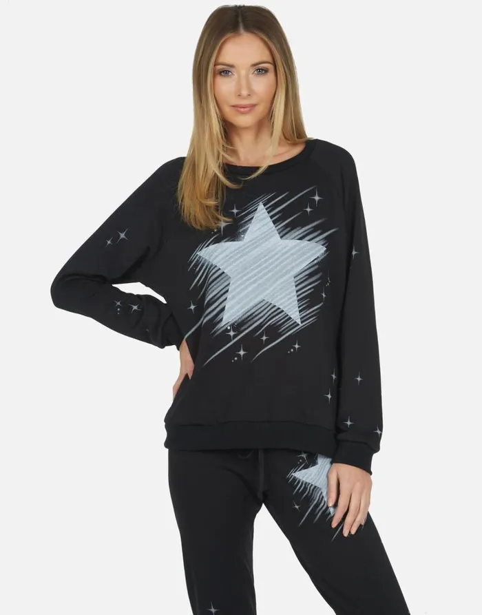 Noleta Sparkle Star Black Women Lauren Moshi Long Sleeve
