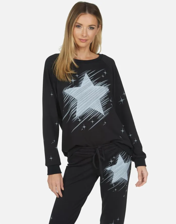 Noleta Sparkle Star Black Women Lauren Moshi Long Sleeve