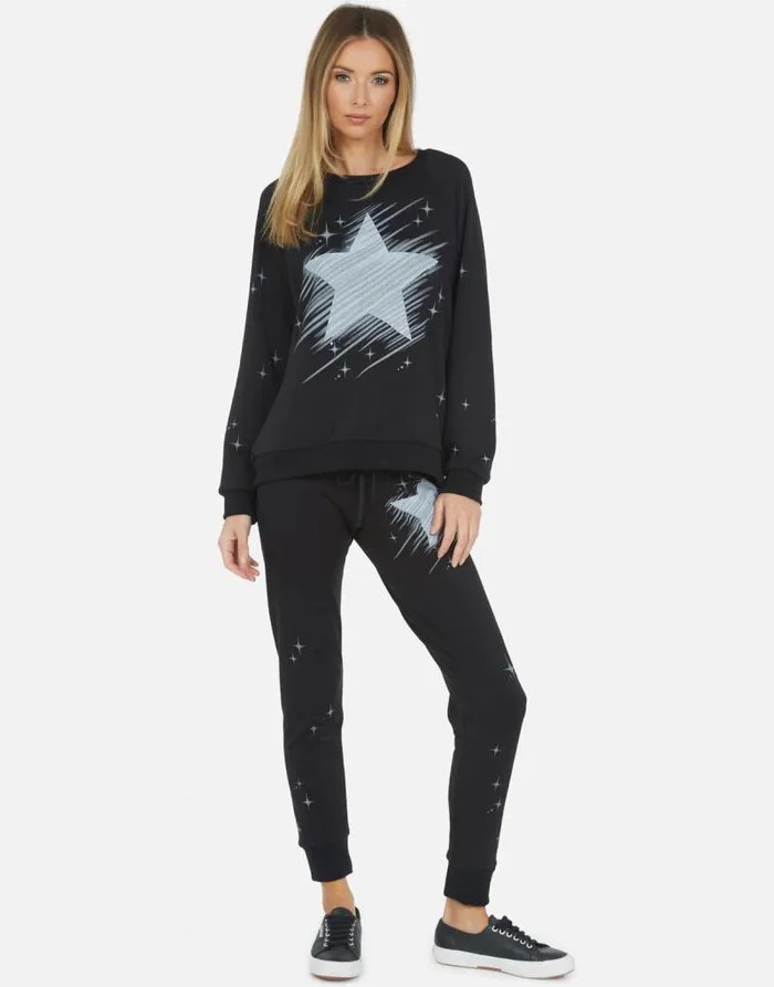 Noleta Sparkle Star Black Women Lauren Moshi Long Sleeve