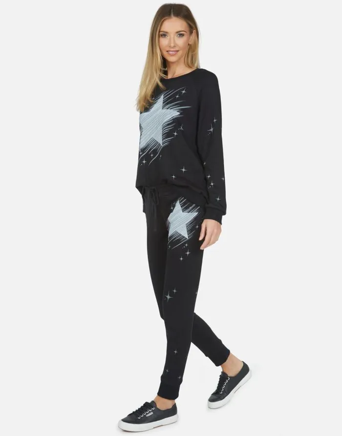 Noleta Sparkle Star Black Women Lauren Moshi Long Sleeve
