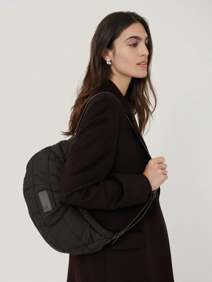 Nylon Drawstring Crossbody Chocolate Women Jigsaw Bags