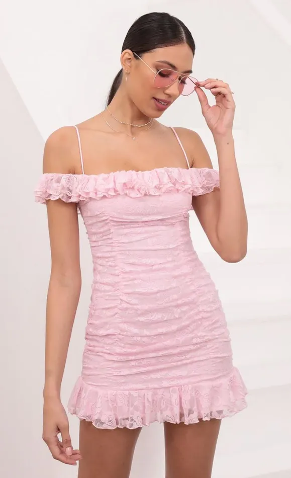 Off Shoulder Lace Dress Off Shoulder Lace Dress Women LUCY IN THE SKY Mini Dresses