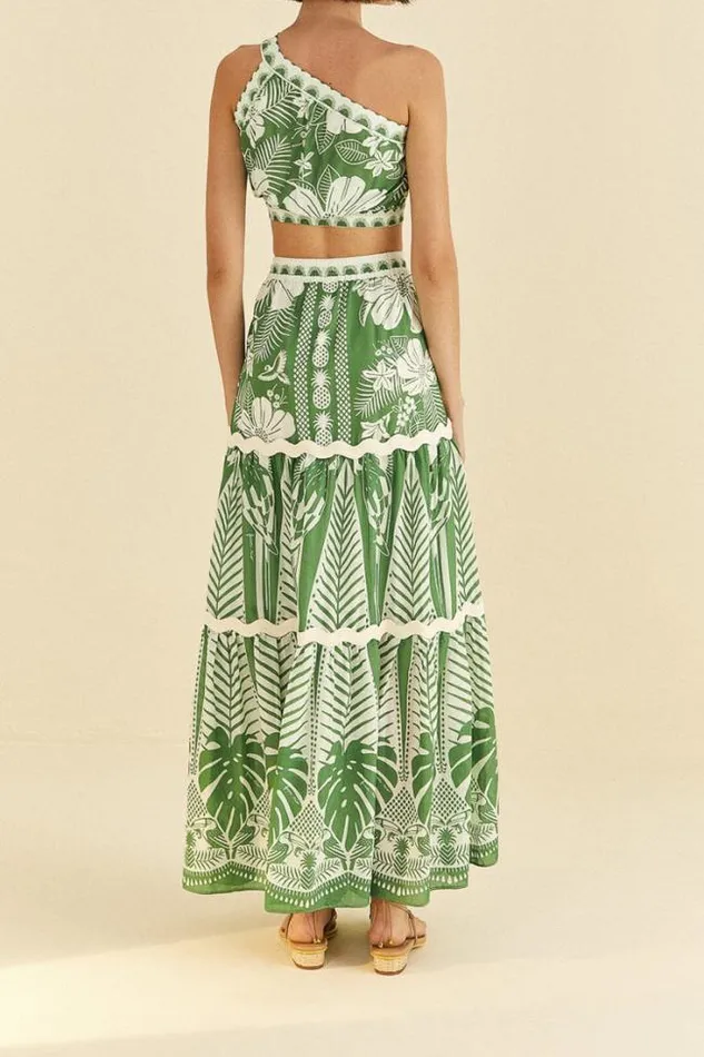 OffWhite Macaw Elegance Maxi Skirt Women FARM Rio Maxi Dresses