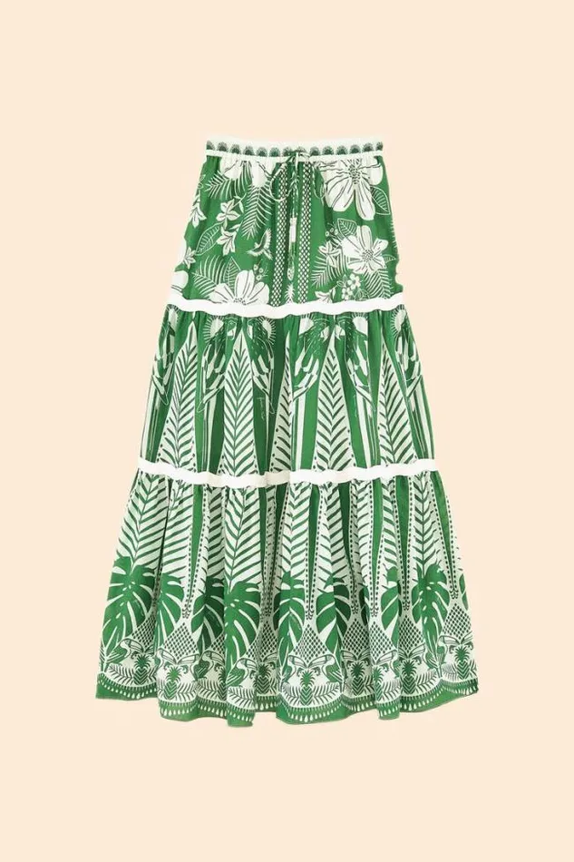 OffWhite Macaw Elegance Maxi Skirt Women FARM Rio Maxi Dresses
