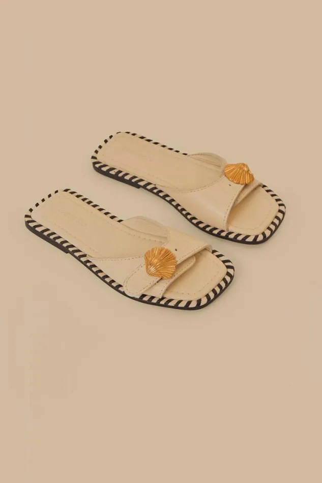 OffWhite Slide Flat Sandal Women FARM Rio Sandals