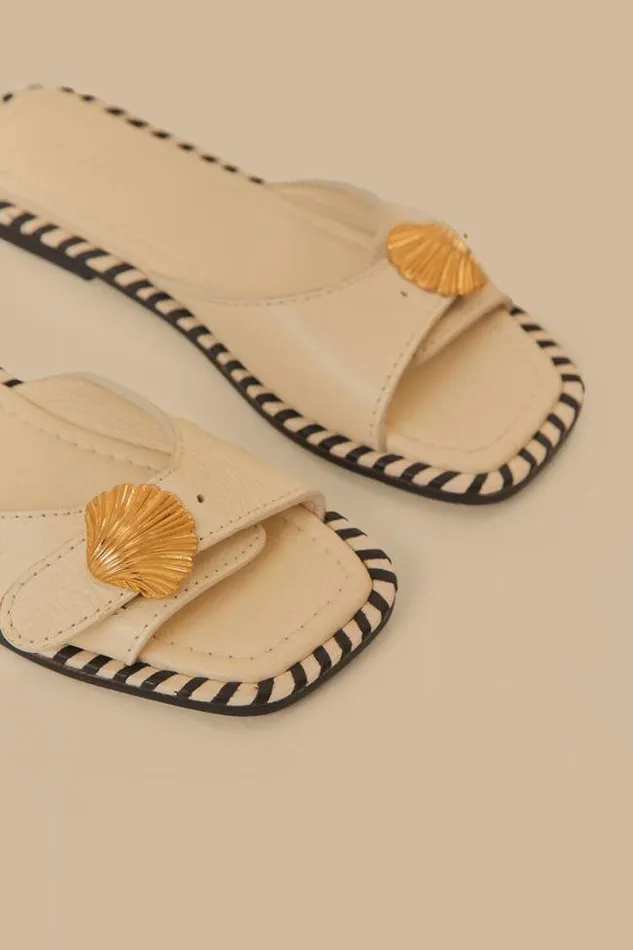 OffWhite Slide Flat Sandal Women FARM Rio Sandals