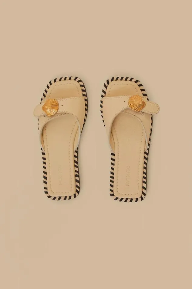 OffWhite Slide Flat Sandal Women FARM Rio Sandals