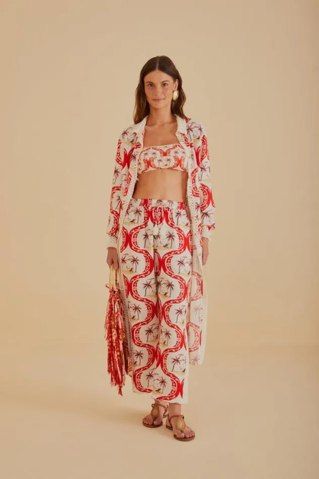 OffWhite Summer Beach Lenzing Ecovero Euroflax Pants Women FARM Rio Pants