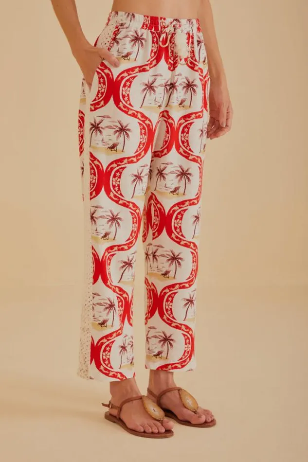 OffWhite Summer Beach Lenzing Ecovero Euroflax Pants Women FARM Rio Pants